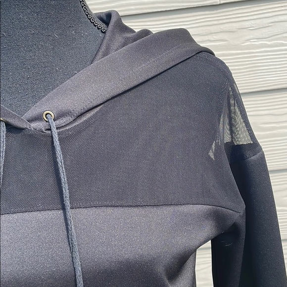 Black Sheer Top Hoodie - Picture 2 of 3